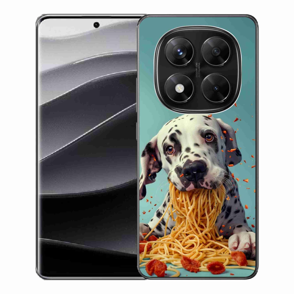 Gél borítás mmCase a Xiaomi Redmi Note 14 Pro 5G/Poco X7 5G számára - dalmatin és spagetti
