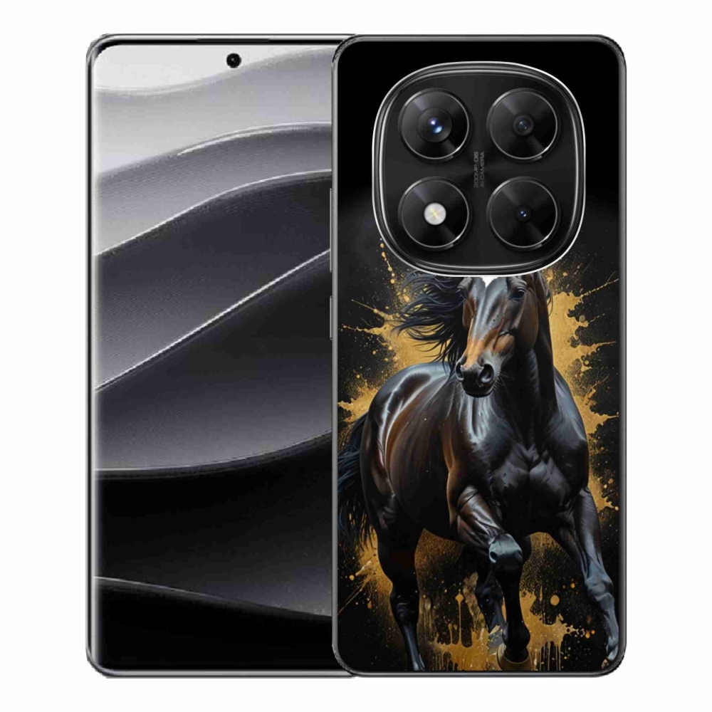 Gél borítás mmCase a Xiaomi Redmi Note 14 Pro 5G/Poco X7 5G számára - elegáns fekete ménes