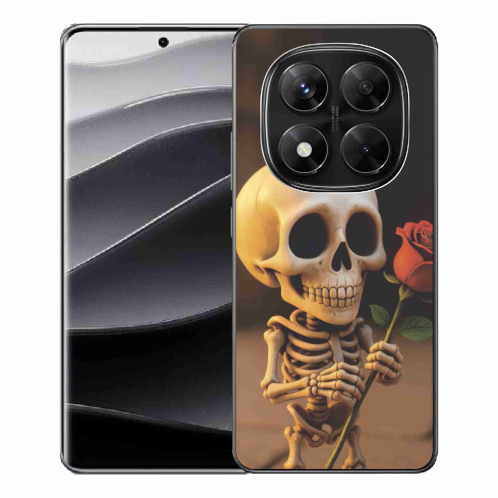 Gél borítás mmCase a Xiaomi Redmi Note 14 Pro 5G/Poco X7 5G számára - csontváz rózsával