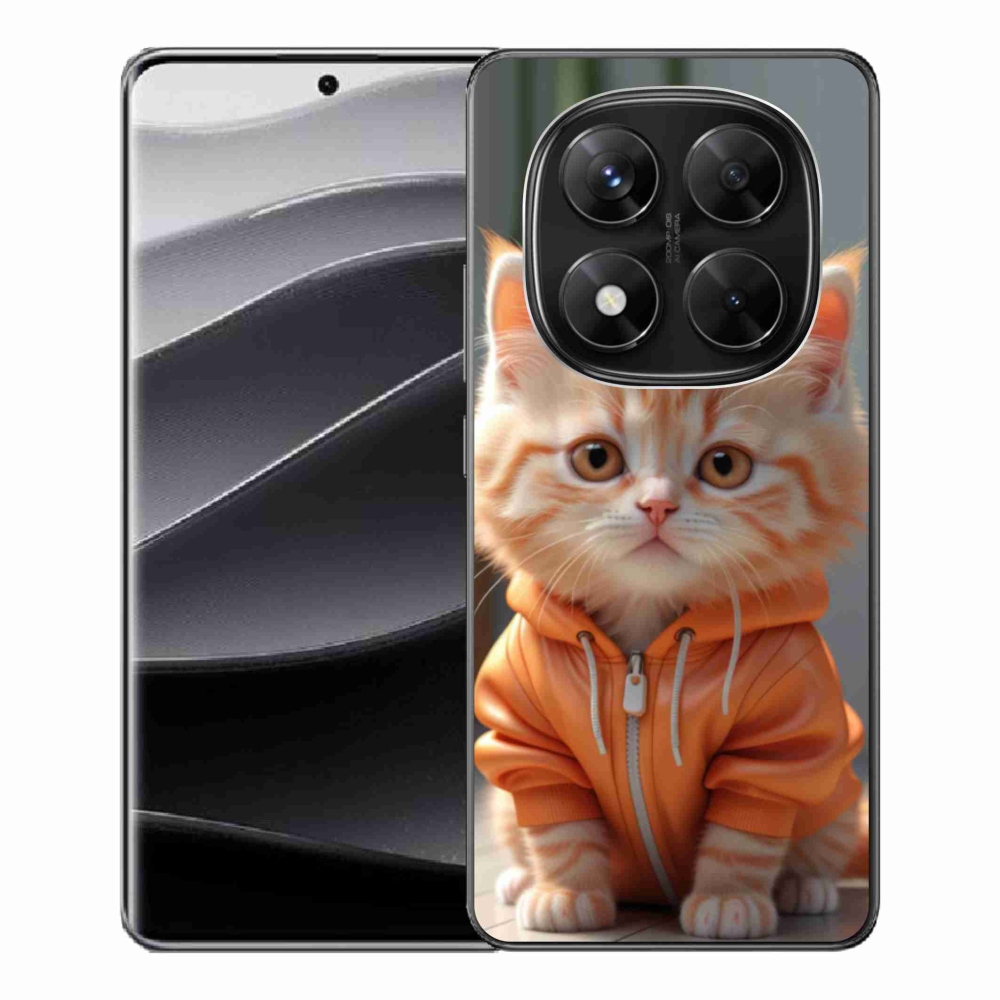 Gél borítás mmCase a Xiaomi Redmi Note 14 Pro 5G/Poco X7 5G számára - cica melegítőben