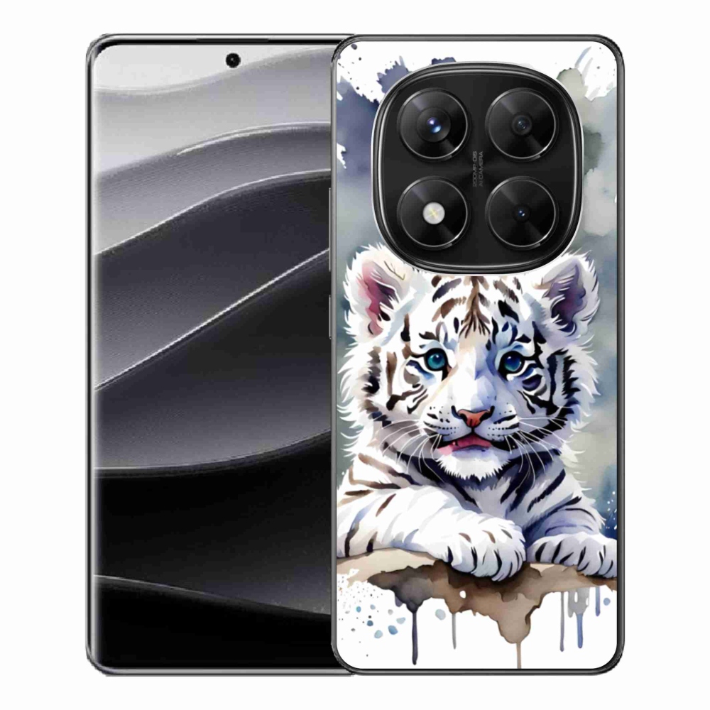 Gél borítás mmCase a Xiaomi Redmi Note 14 Pro 5G/Poco X7 5G számára - fehér tigriskölyök