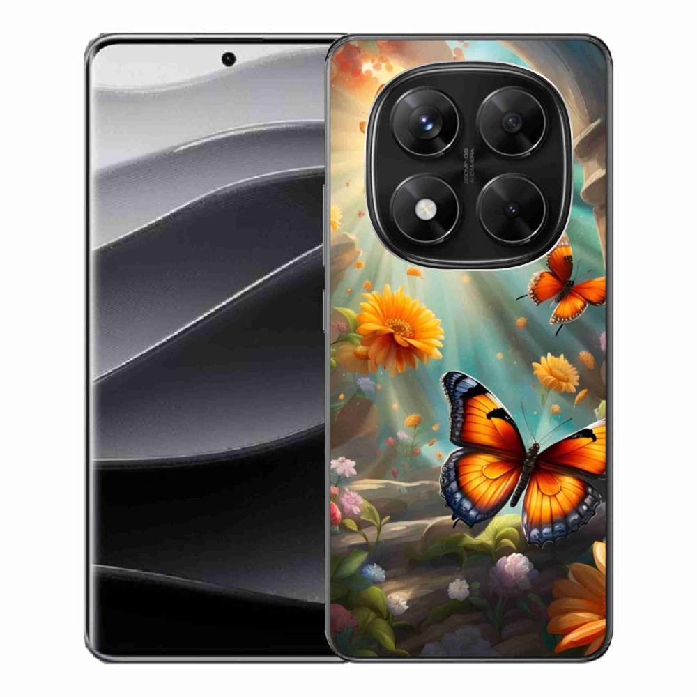 Gél borítás mmCase a Xiaomi Redmi Note 14 Pro 5G/Poco X7 5G számára - pillangókert 2