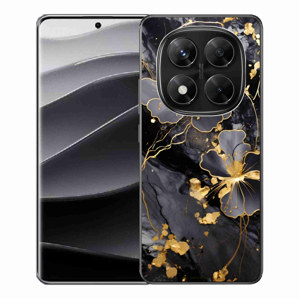 Gél borító mmCase a Xiaomi Redmi Note 14 Pro 5G/Poco X7 5G számára - arany virágok