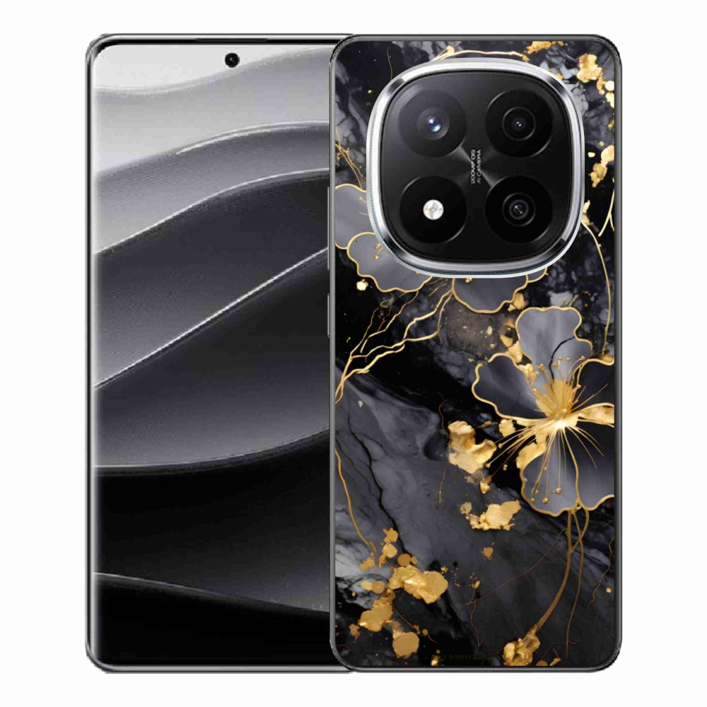Gél borítás mmCase a Xiaomi Redmi Note 14 Pro+ 5G számára - arany virágok