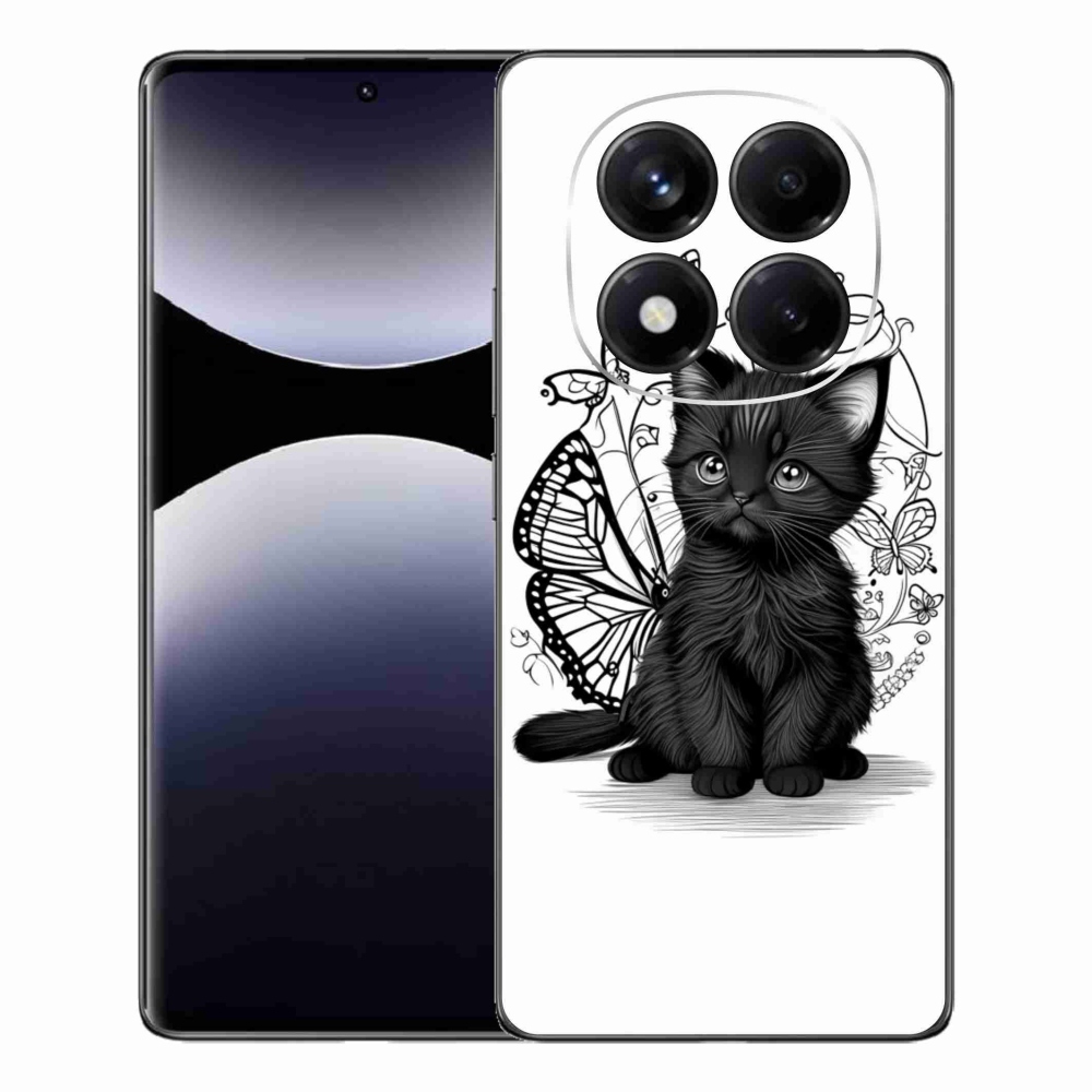 Gél borítás mmCase a Xiaomi Redmi Note 14 Pro számára - fekete cica