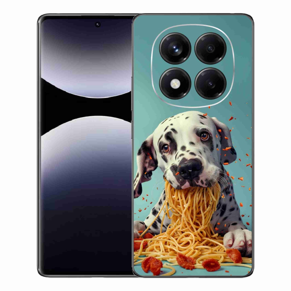 Gél borítás mmCase a Xiaomi Redmi Note 14 Pro számára - Dalmata és spagetti