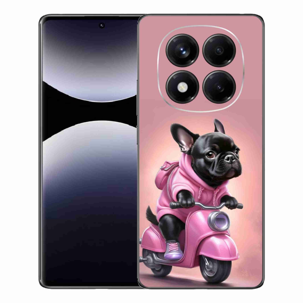 Gél borítás mmCase a Xiaomi Redmi Note 14 Pro-hoz - Francia bulldog egy robogón
