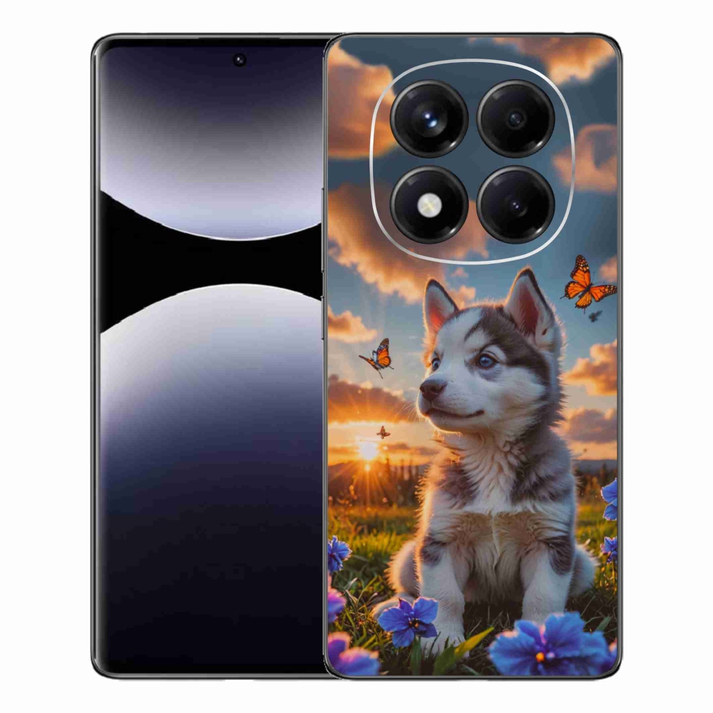 Gél borítás mmCase a Xiaomi Redmi Note 14 Pro számára - husky a naplementében