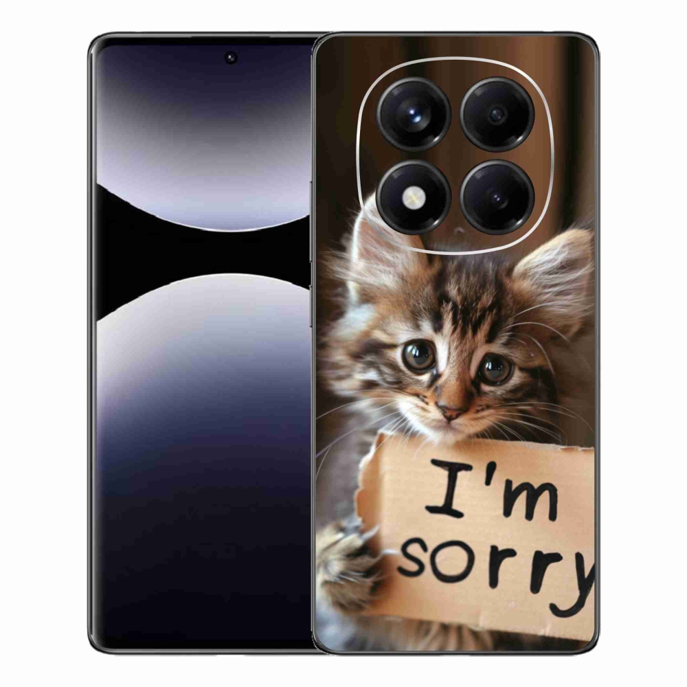 Gél borítás mmCase a Xiaomi Redmi Note 14 Pro számára - macska bocsánatkérése