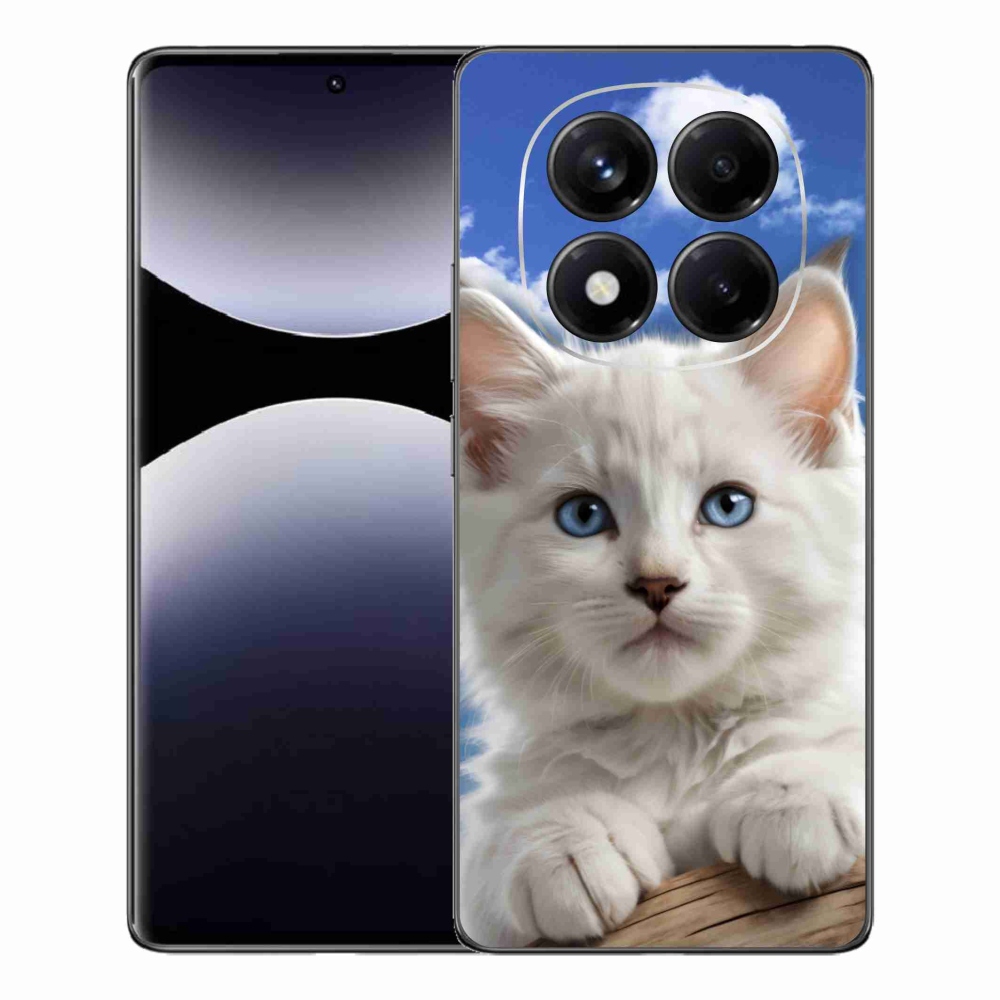 Gél borítás mmCase a Xiaomi Redmi Note 14 Pro számára - cica és felhők