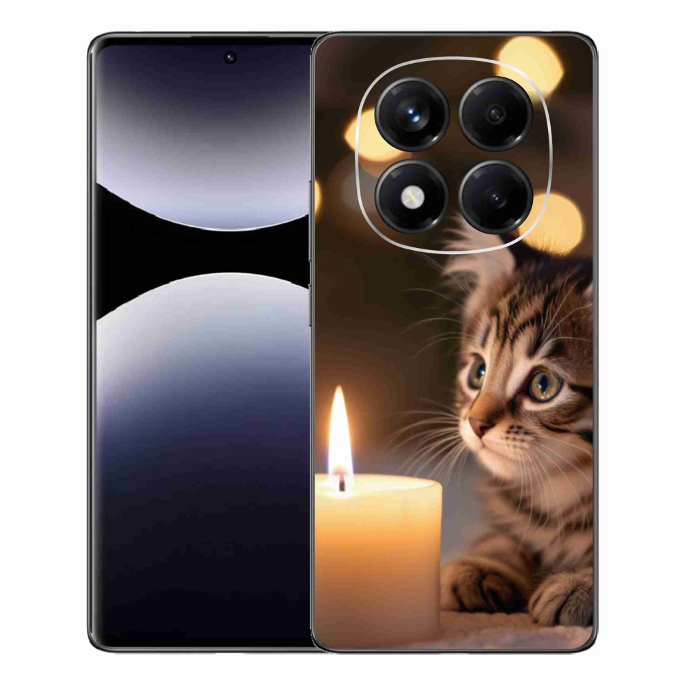 Gél borítás mmCase a Xiaomi Redmi Note 14 Pro számára - cica és gyertya