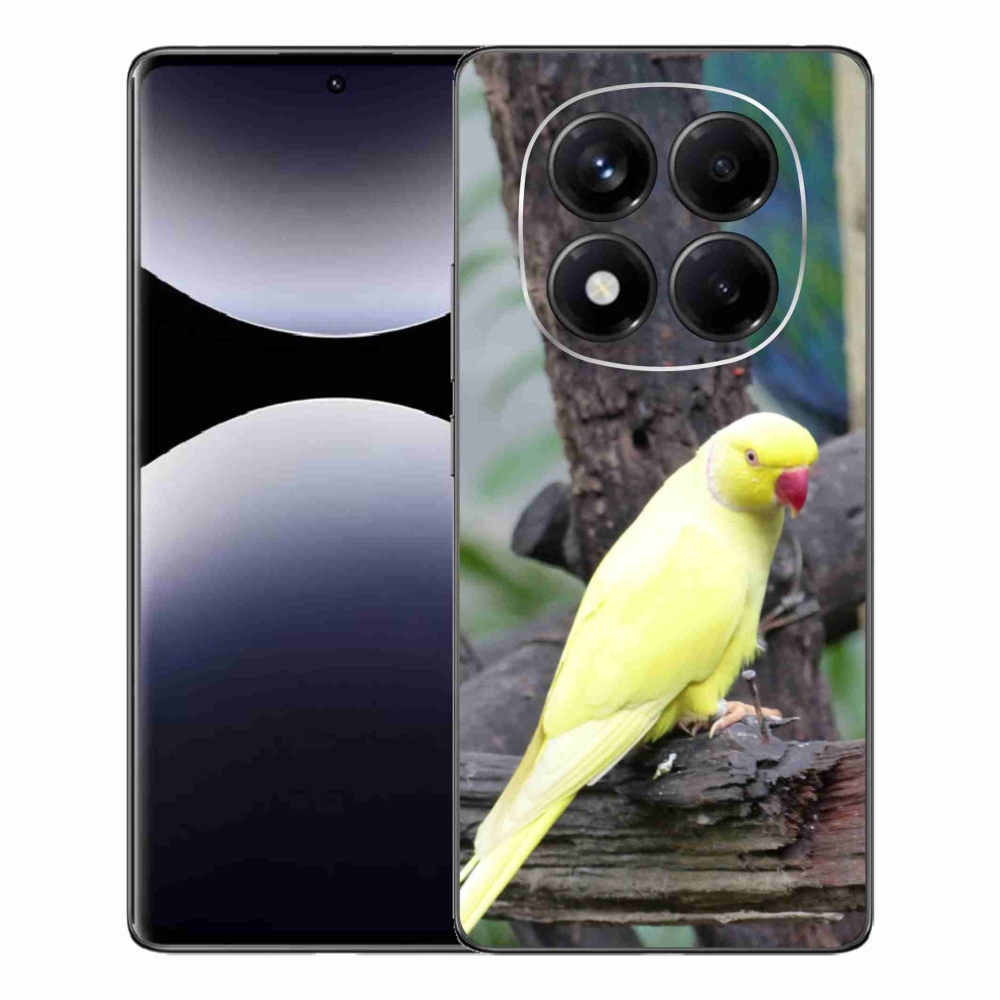 Gél borítás mmCase a Xiaomi Redmi Note 14 Pro készülékhez - papagáj alexander sárga