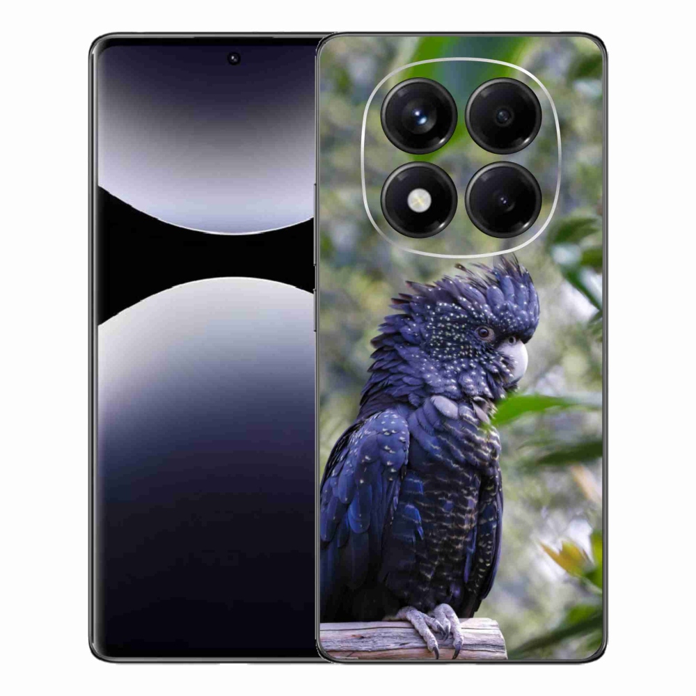 Zselés borítás mmCase a Xiaomi Redmi Note 14 Pro-hoz - papagáj kakadu fekete