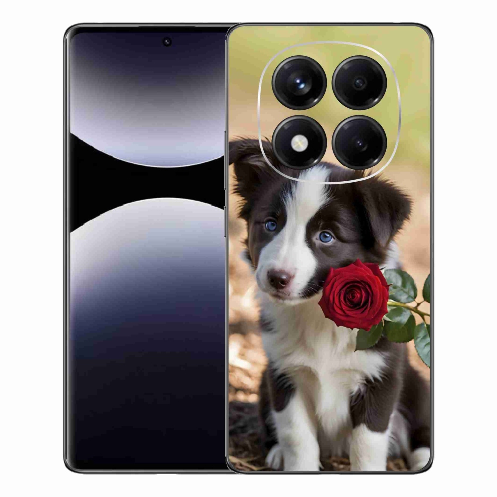 Gél borítás mmCase a Xiaomi Redmi Note 14 Pro számára - aranyos border collie rózsával
