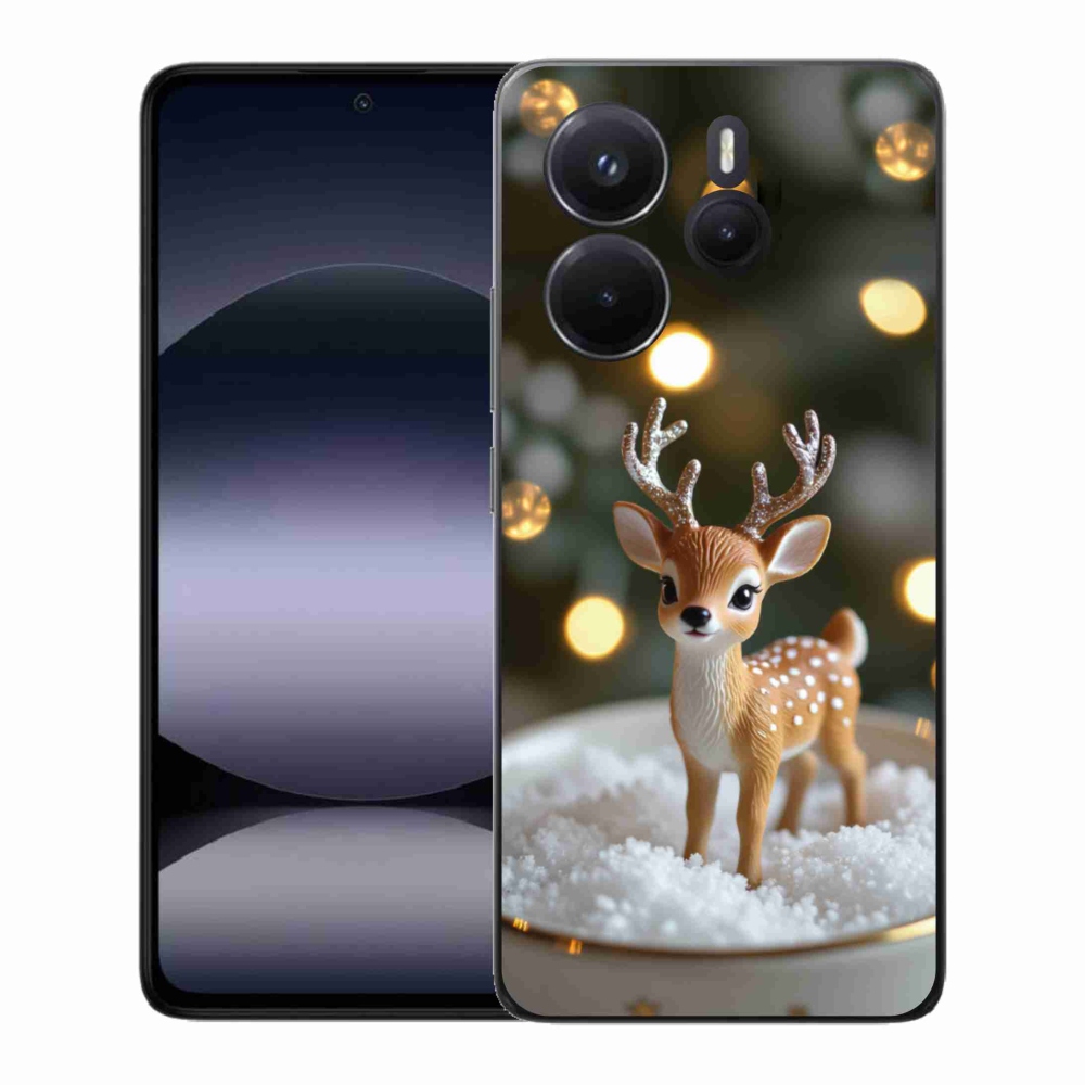 Gél borító mmCase a Xiaomi Redmi Note 14-hez - aranyos karácsonyi szarvasok