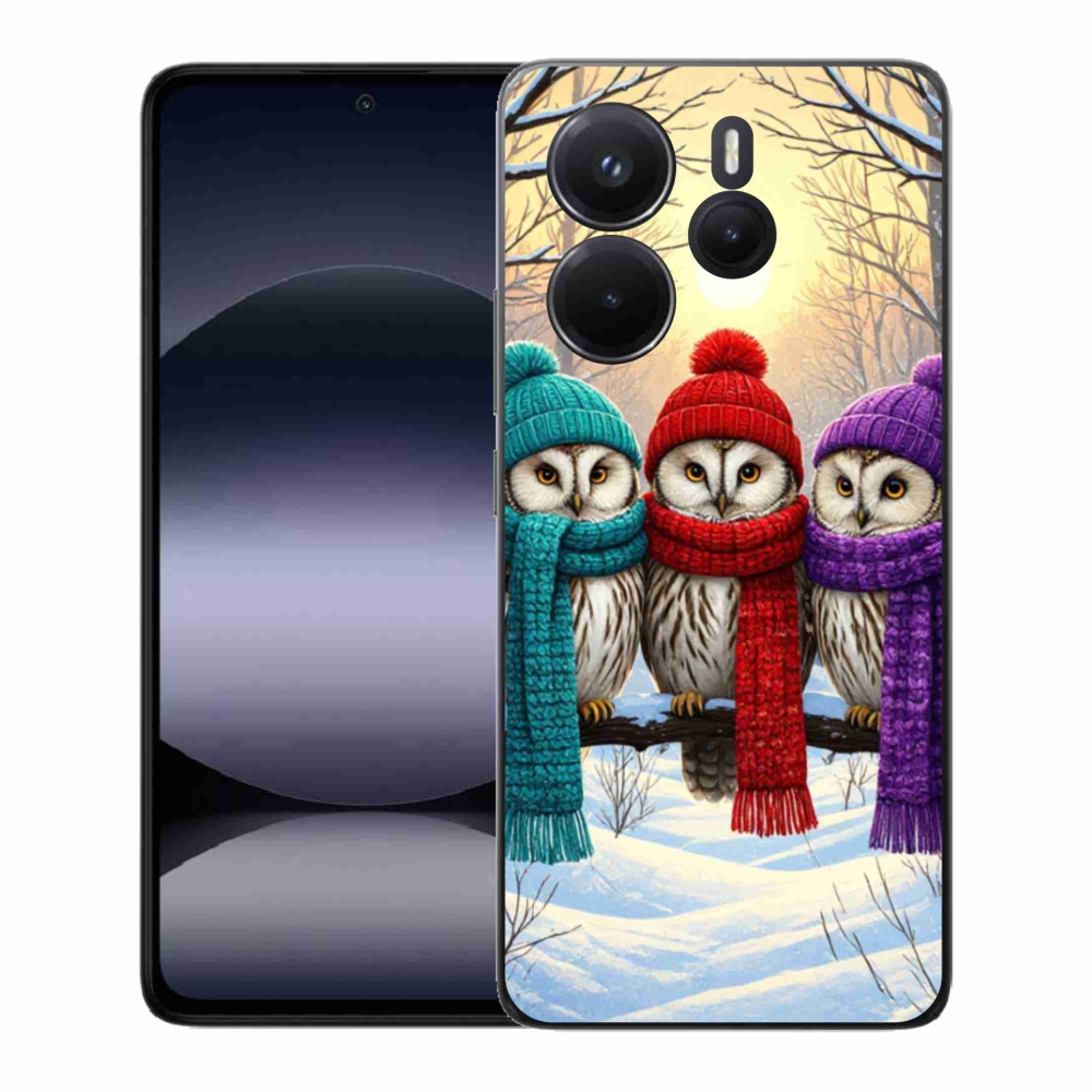 Gél borítás mmCase a Xiaomi Redmi Note 14-hez - bagoly barátok