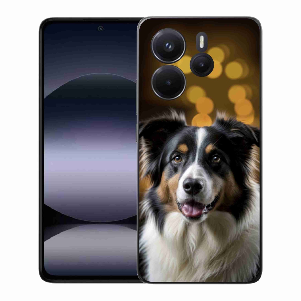 Gél borítás mmCase a Xiaomi Redmi Note 14-hez - mosolygó ausztrál juhászkutya
