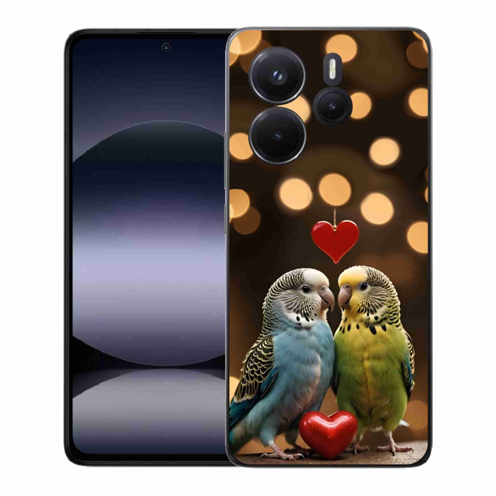 Gél borítás mmCase a Xiaomi Redmi Note 14-hez - szerelmes papagájok