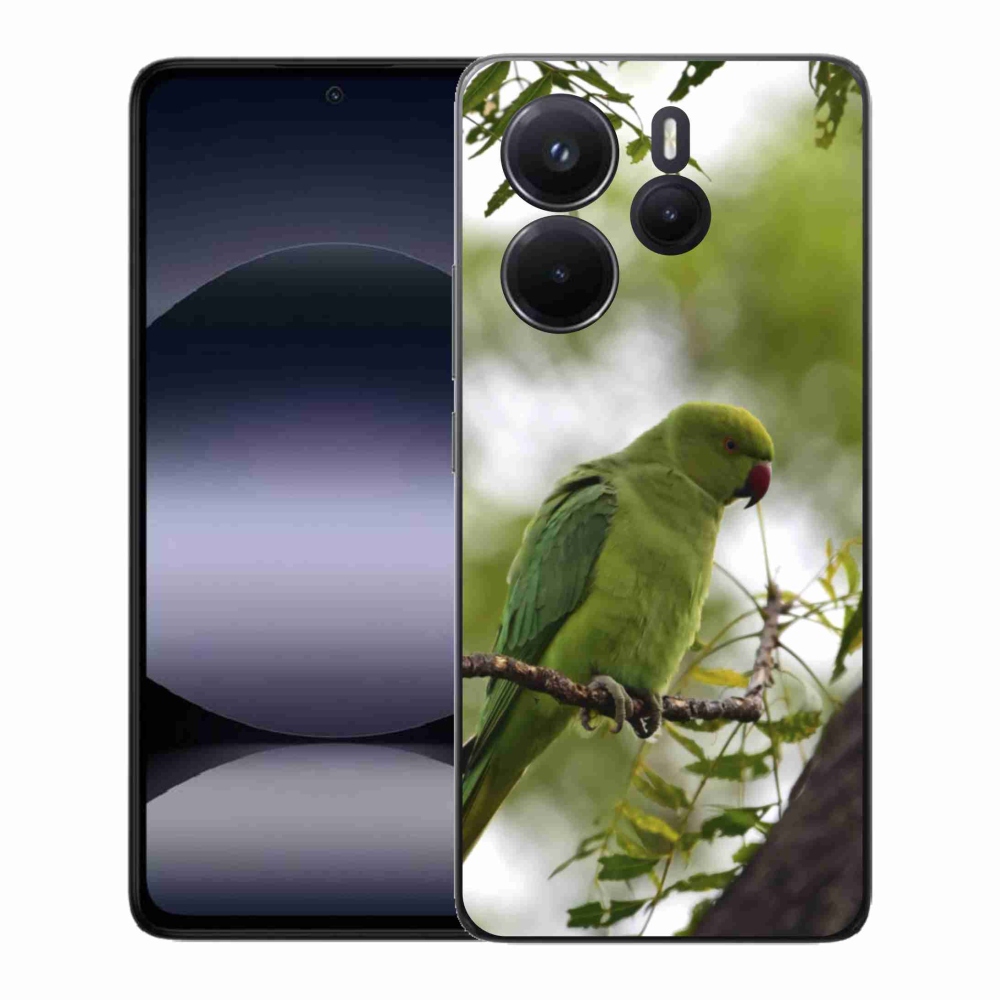 Gél borítás mmCase a Xiaomi Redmi Note 14-hez - zöld papagáj