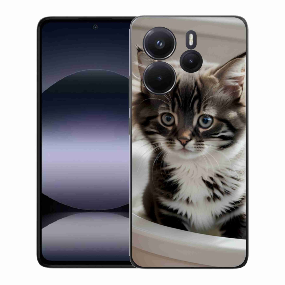 Gél borítás mmCase a Xiaomi Redmi Note 14-hez - kíváncsi cica