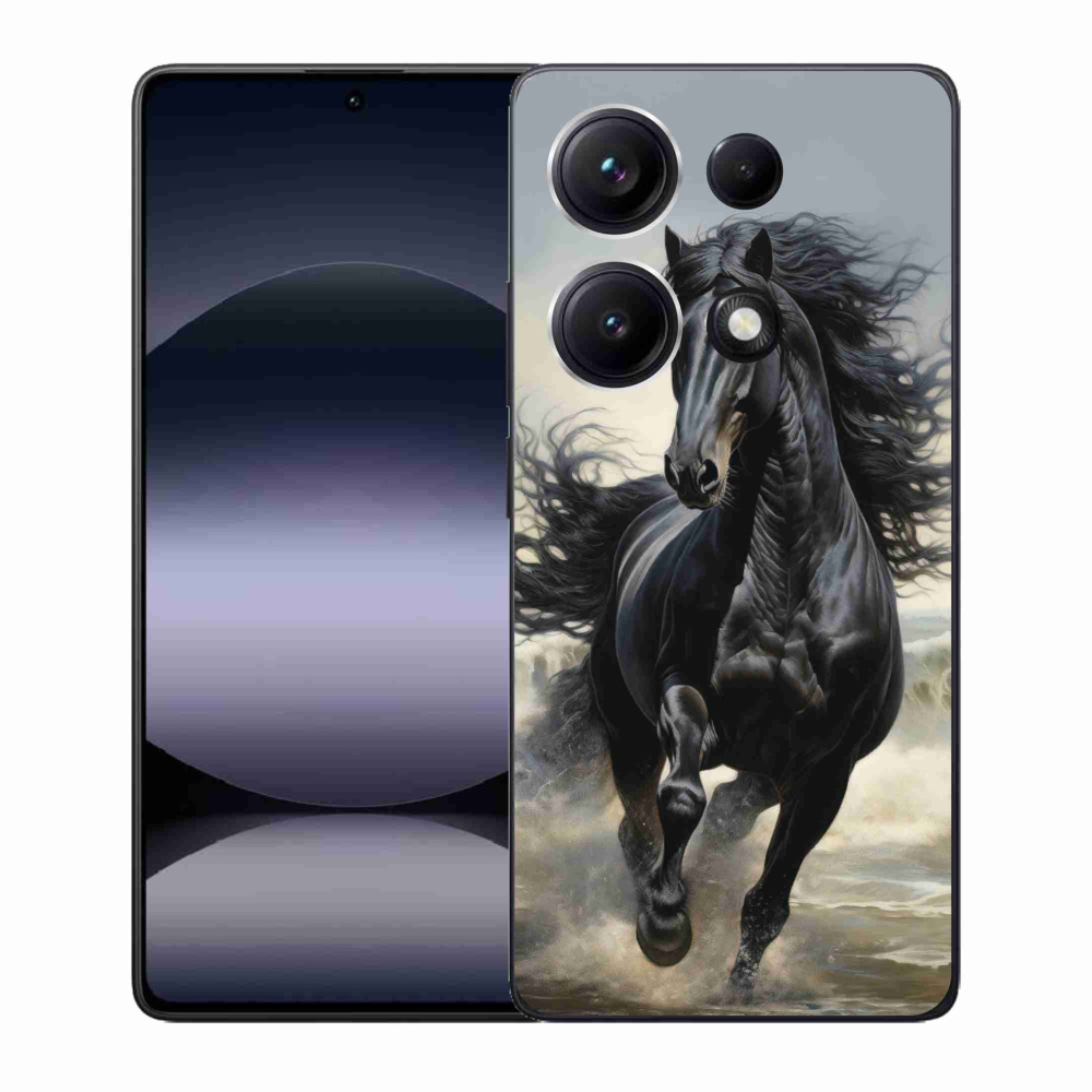 Gél borítás mmCase a Xiaomi Redmi Note 14S-hez - fekete ló futás