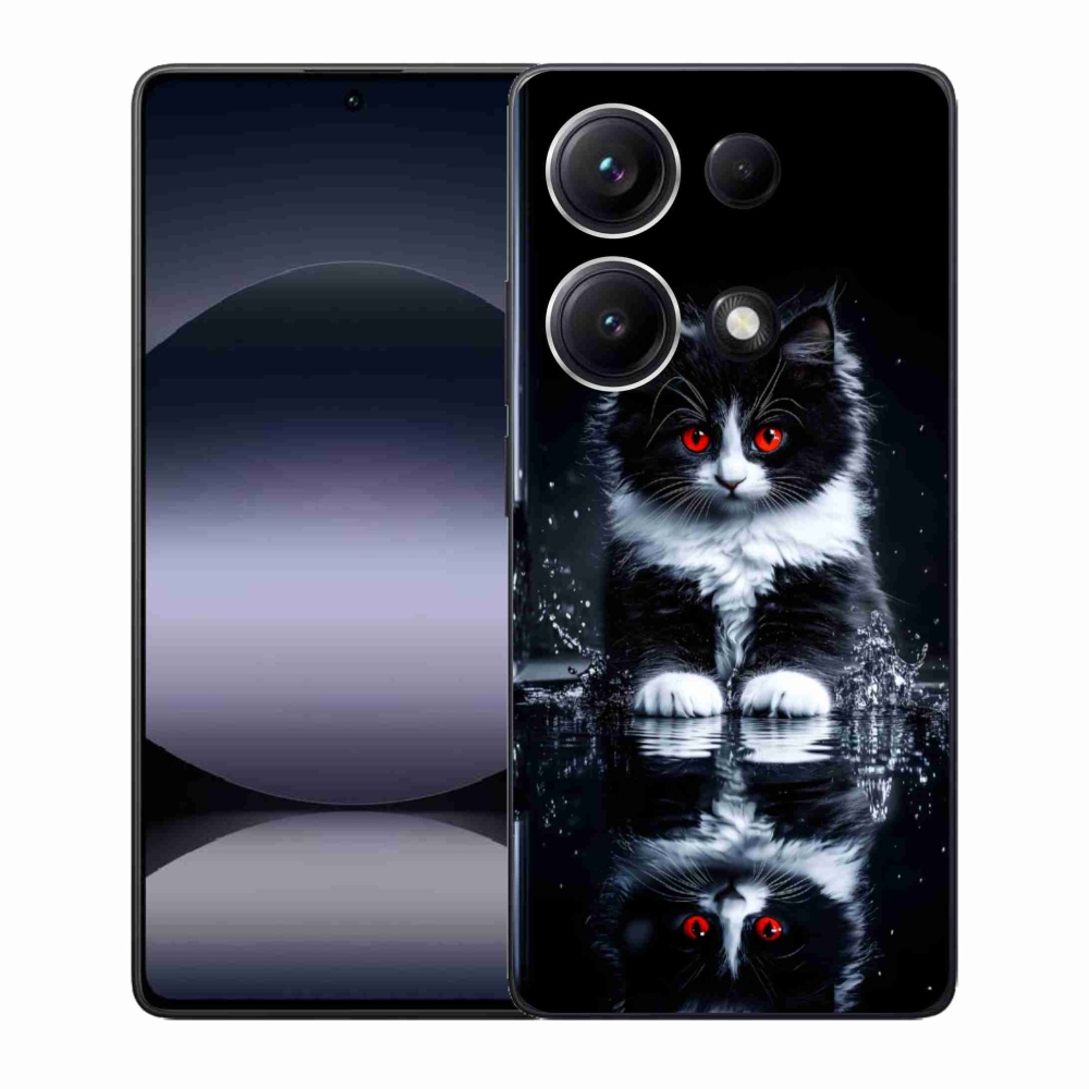 Gél borítás mmCase a Xiaomi Redmi Note 14S-hez - fekete és fehér cica