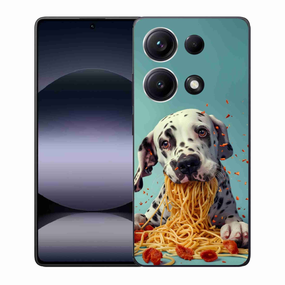 Gél borító mmCase a Xiaomi Redmi Note 14S-hez - dalmatin és spagetti