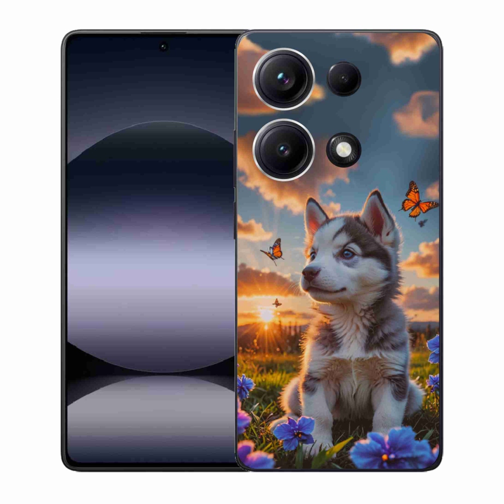 Gél borítás mmCase a Xiaomi Redmi Note 14S-hez - husky a naplementében