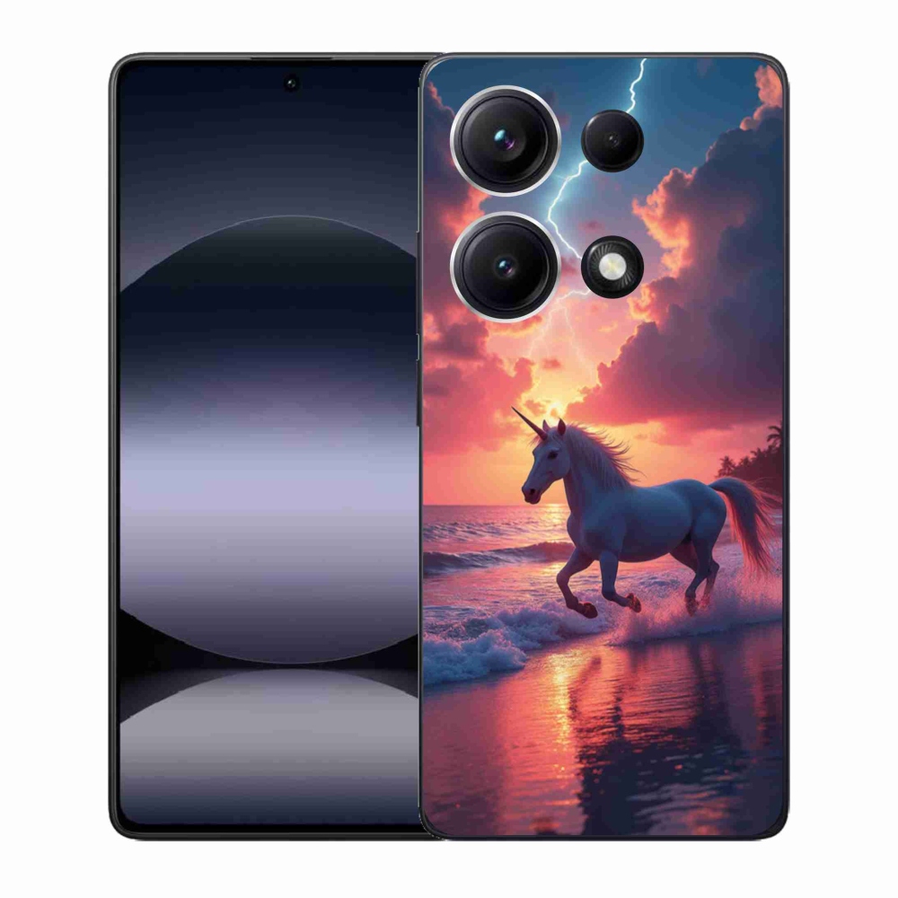 Gél borító mmCase a Xiaomi Redmi Note 14S-hez - egyszarvú a tengerparton