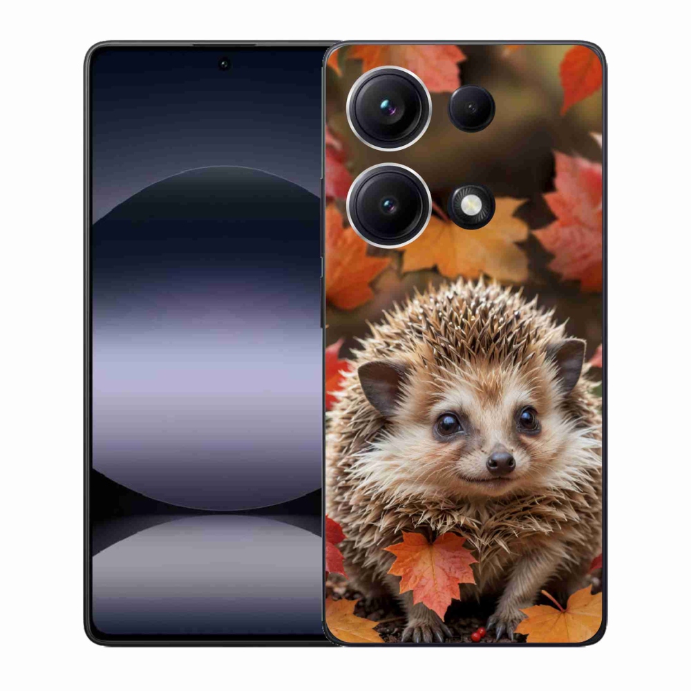 Gél borító mmCase a Xiaomi Redmi Note 14S-hez - sün a levelekben