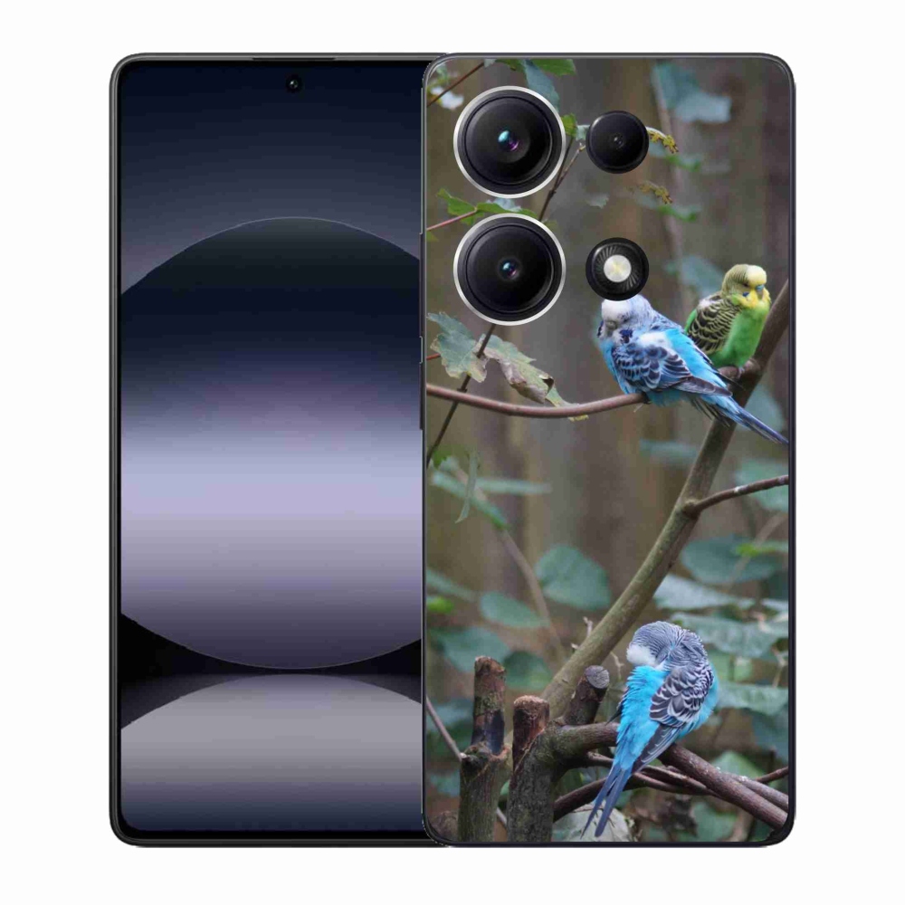 Gél borító mmCase a Xiaomi Redmi Note 14S-hez - papagájok az ágon