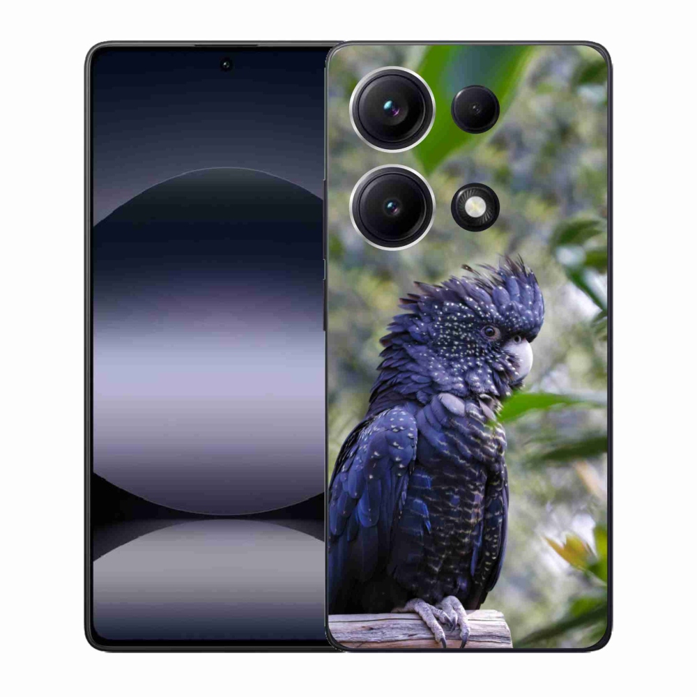 Gél borítás mmCase a Xiaomi Redmi Note 14S-hez - papagáj kakadu fekete
