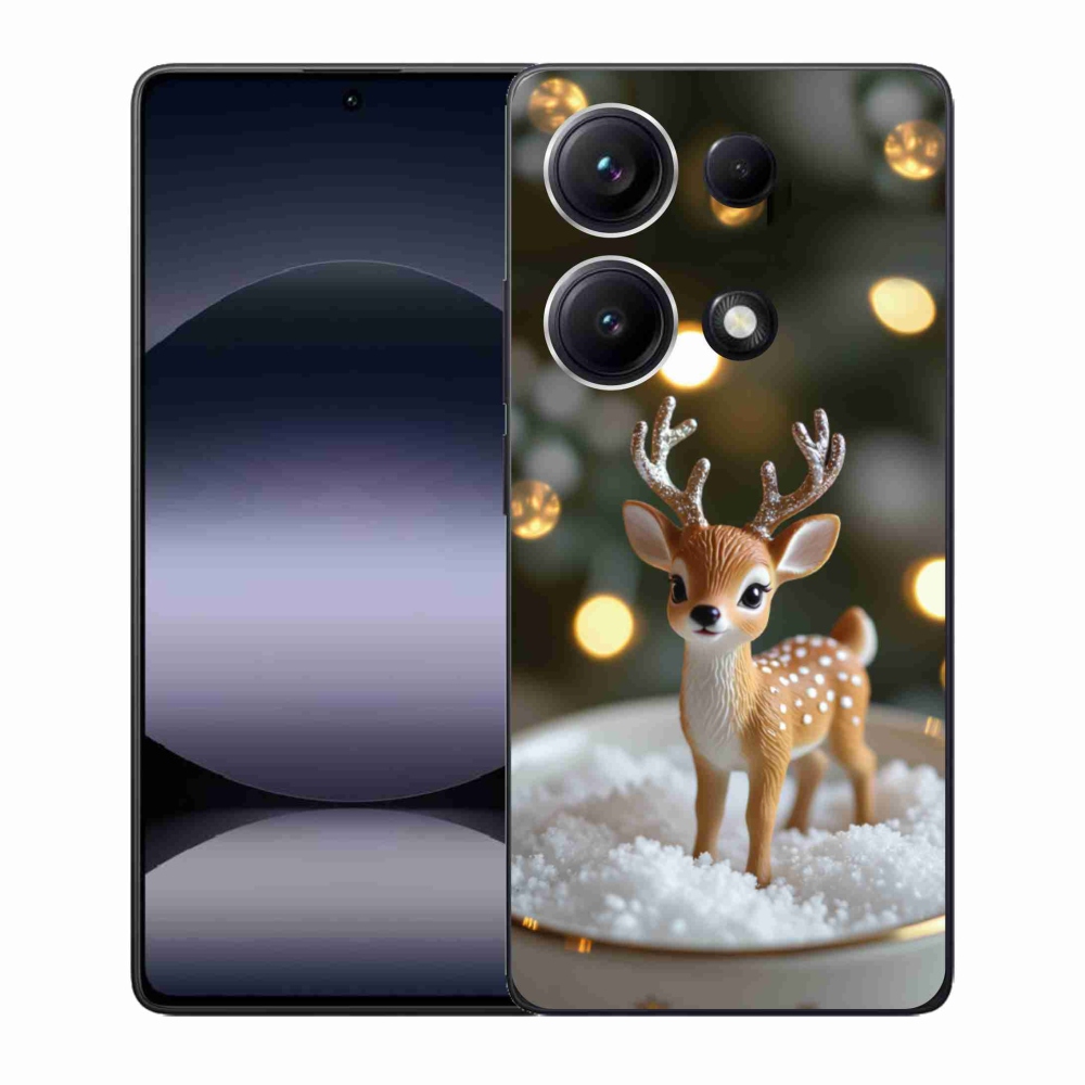 Gél borító mmCase a Xiaomi Redmi Note 14S-hez - aranyos karácsonyi szarvasok