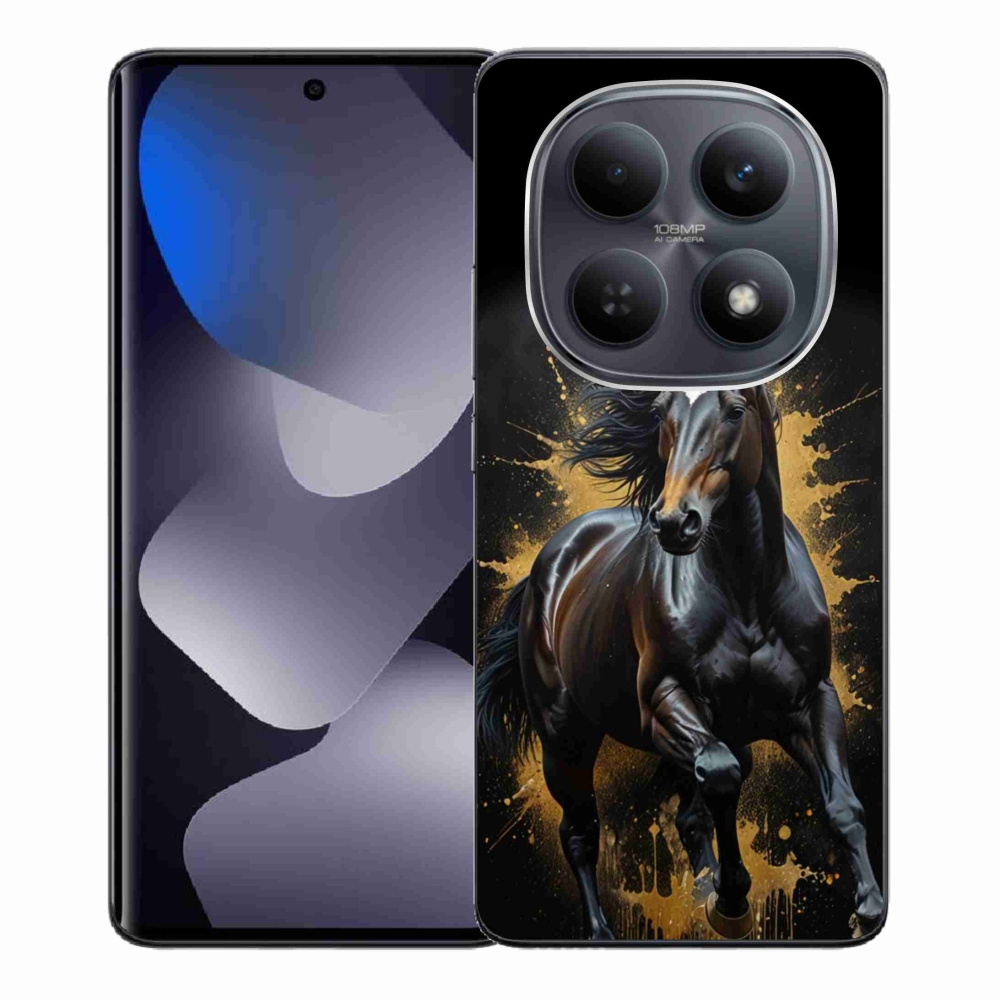 Gél borítás mmCase a Xiaomi Redmi Note 15 4G/5G/Poco M8 5G számára - elegáns fekete ménes