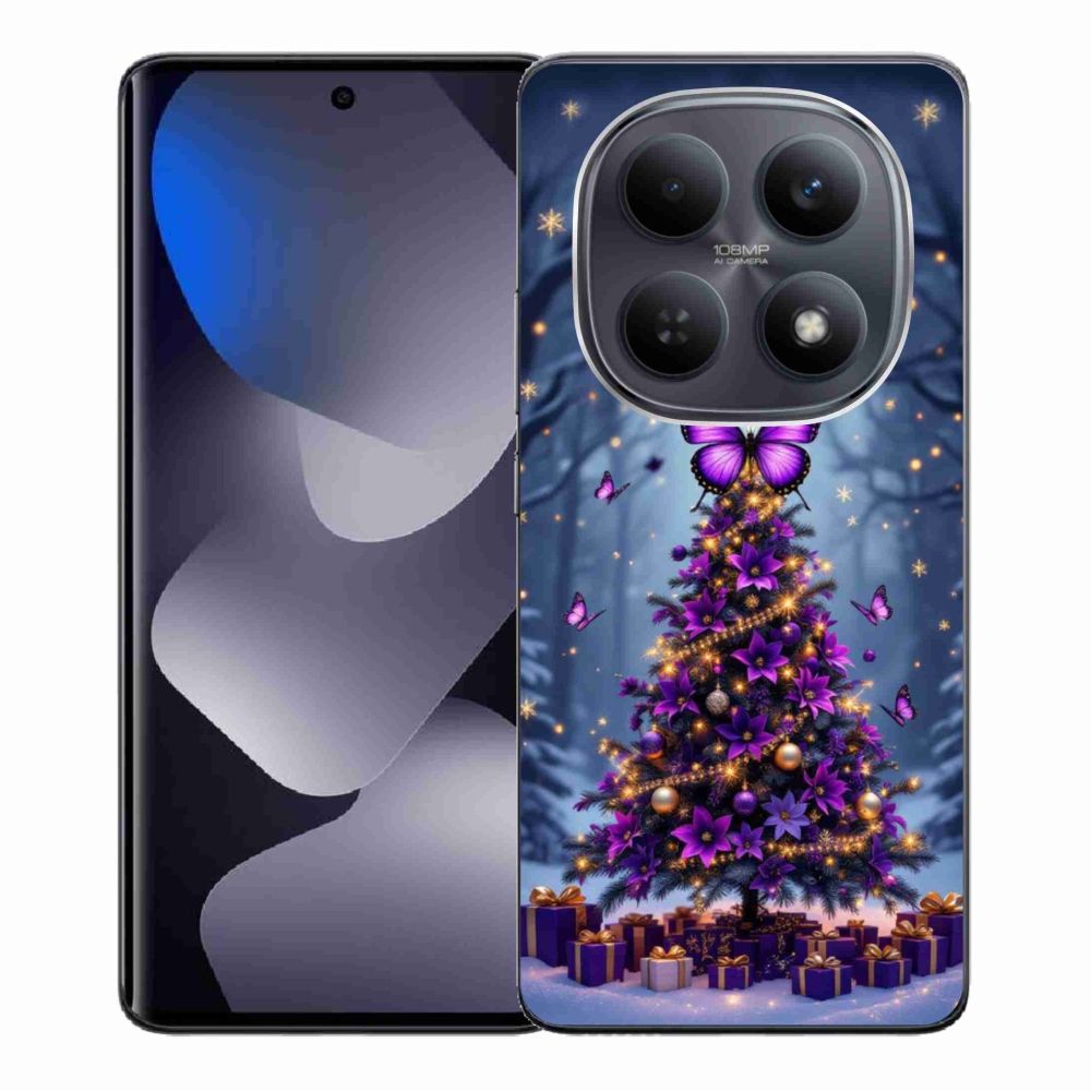 Gél borító mmCase a Xiaomi Redmi Note 15 4G/5G/Poco M8 5G - pillangó karácsonyfa számára