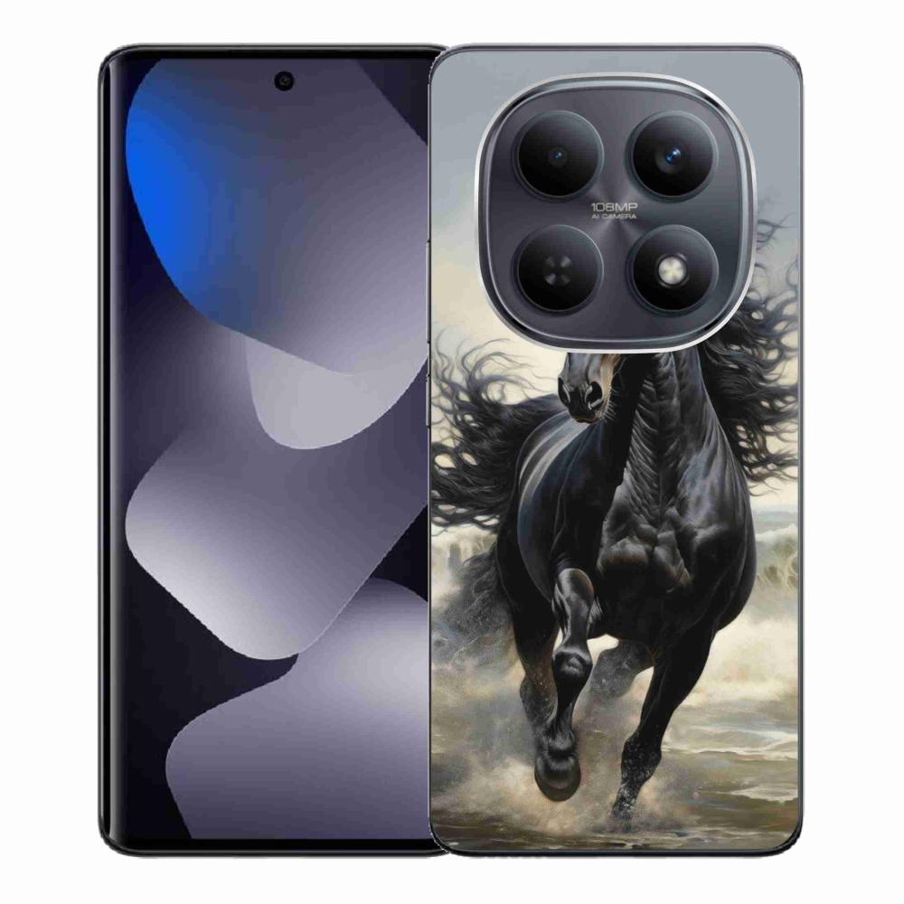 Gél borítás mmCase a Xiaomi Redmi Note 15 4G - futó fekete lóhoz