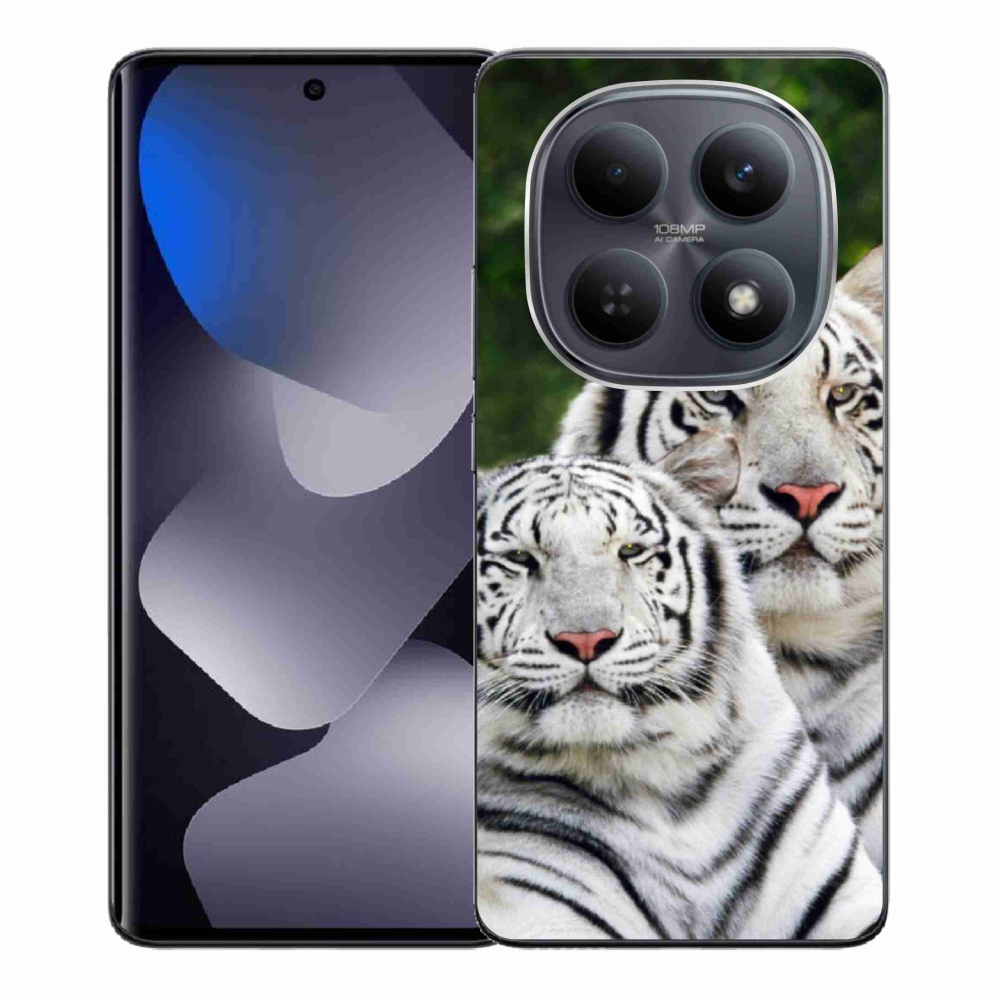 Gél borítás mmCase a Xiaomi Redmi Note 15 4G-hez - fehér tigrisek