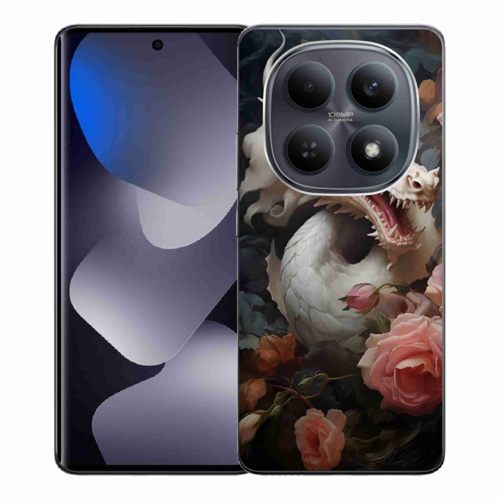 Zselés borítás mmCase a Xiaomi Redmi Note 15 4G-hez - fehér sárkány