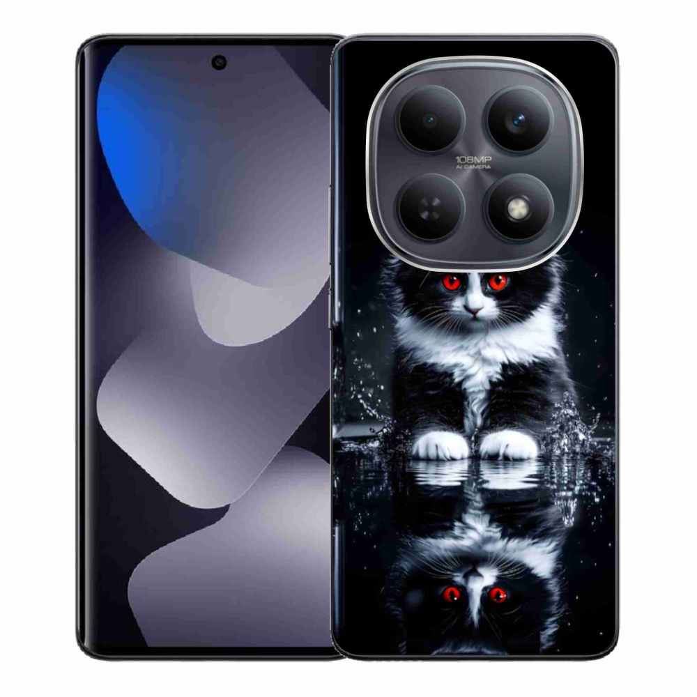 Gél borítás mmCase a Xiaomi Redmi Note 15 4G-hez - fekete-fehér cica