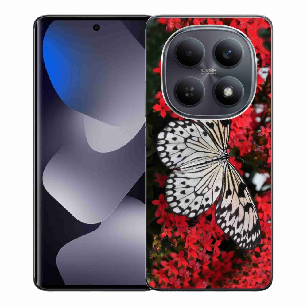 Gél borítás mmCase a Xiaomi Redmi Note 15 4G-hez - fekete és fehér pillangó 1