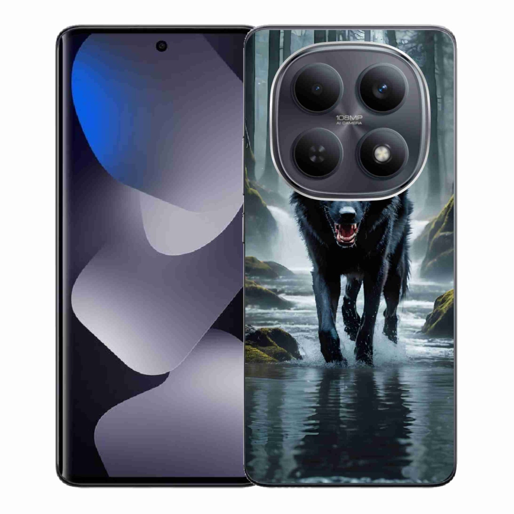 Gél borítás mmCase a Xiaomi Redmi Note 15 4G - fekete farkashoz