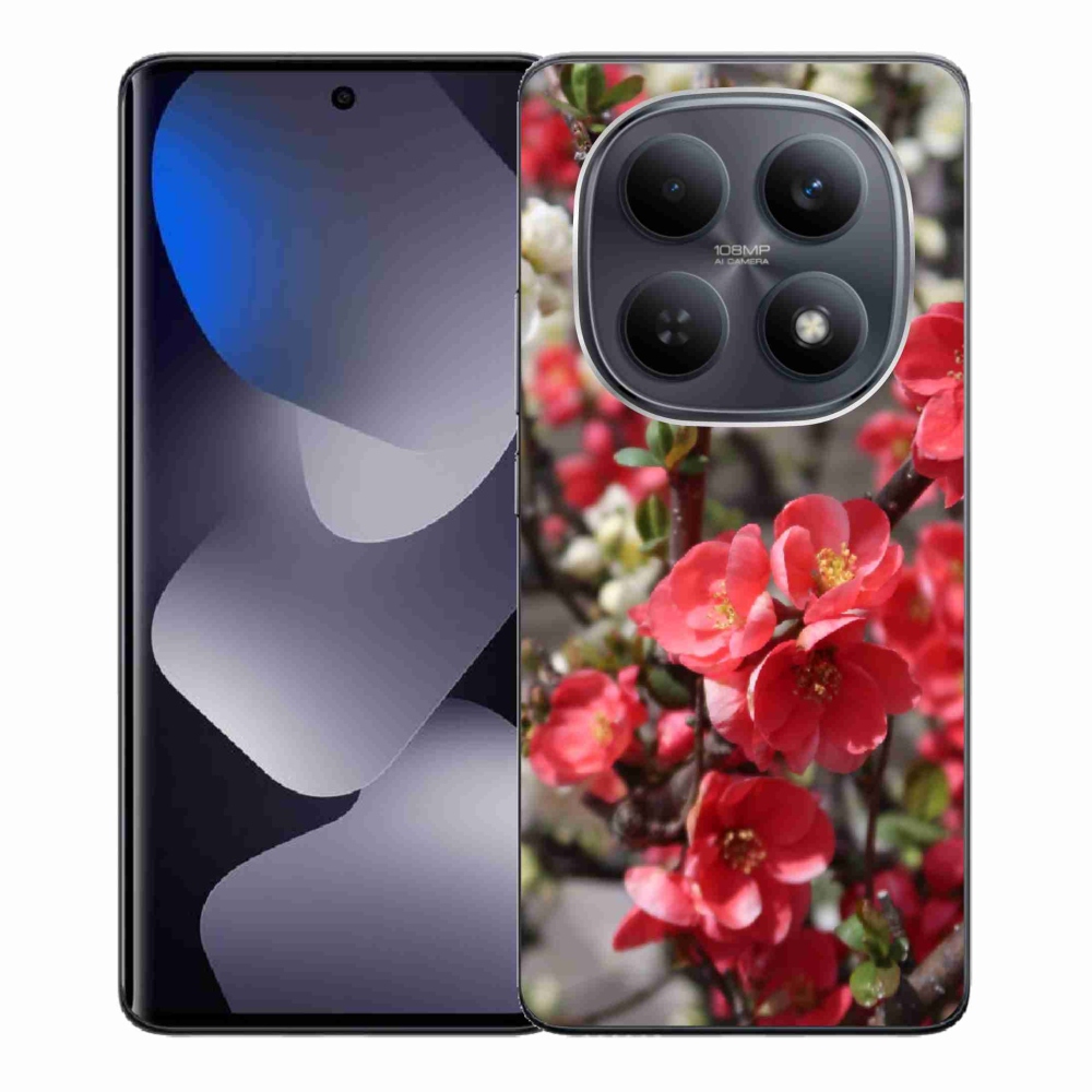 Gél borítás mmCase a Xiaomi Redmi Note 15 4G-hez - piros virágok