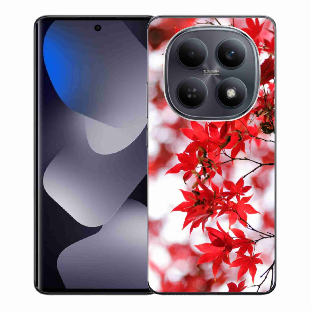 Gél borítás mmCase a Xiaomi Redmi Note 15 4G-hez - piros levelek