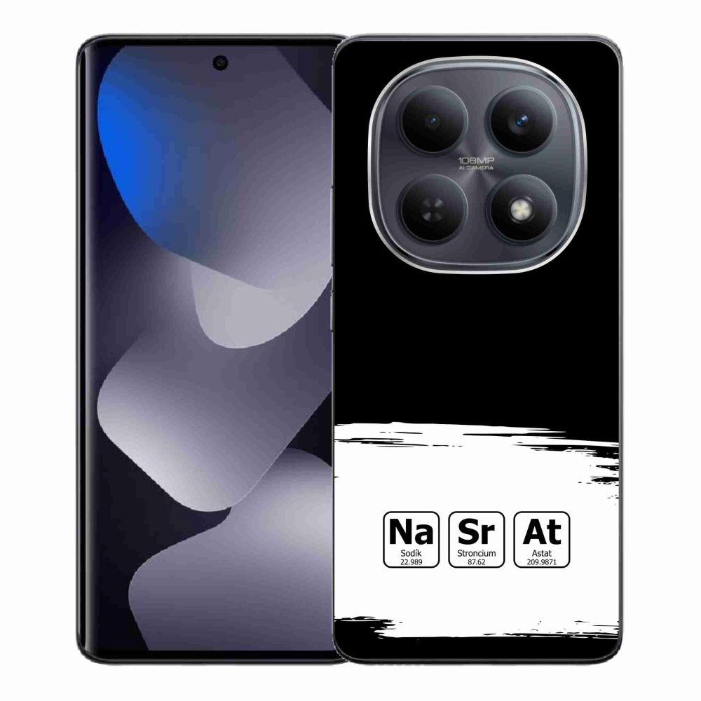 Gél borító mmCase a Xiaomi Redmi Note 15 4G - kémiai elemek fehér és fekete háttérrel
