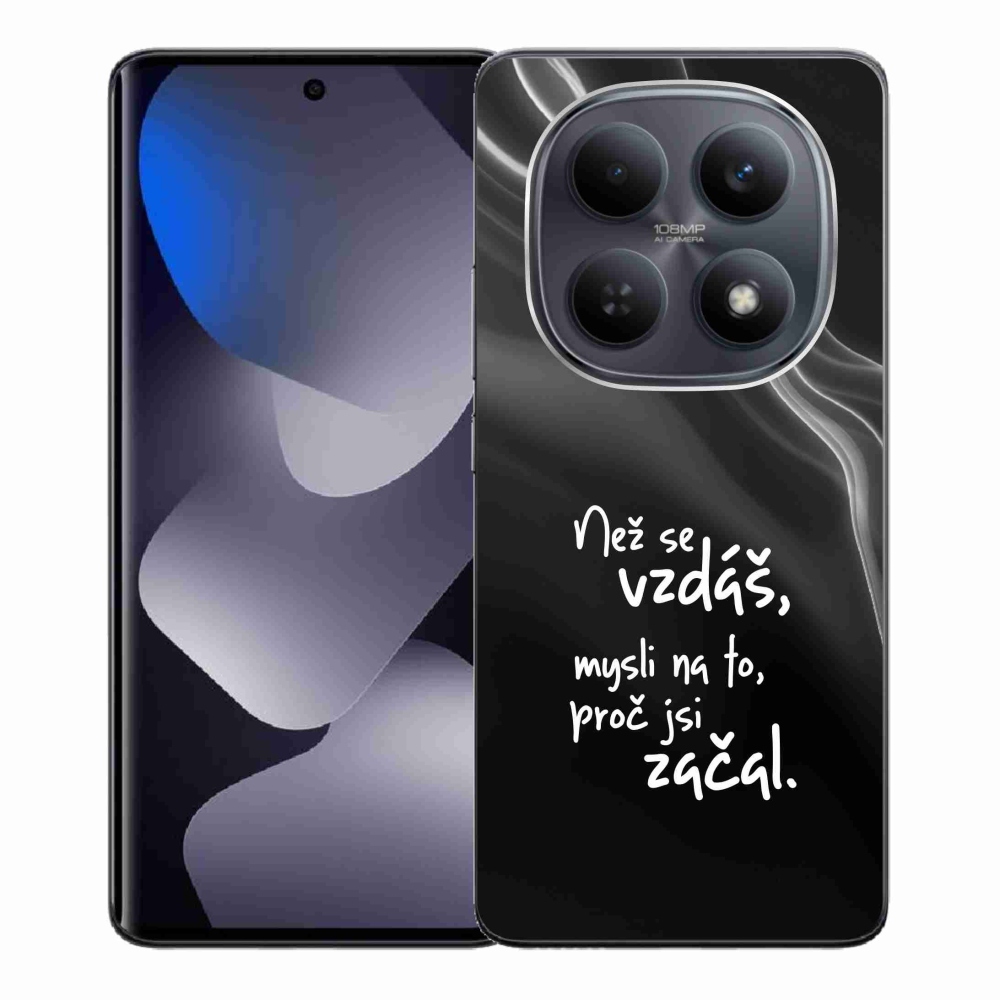 Gél borítás mmCase a Xiaomi Redmi Note 15 4G - idézet 2 fekete háttérrel