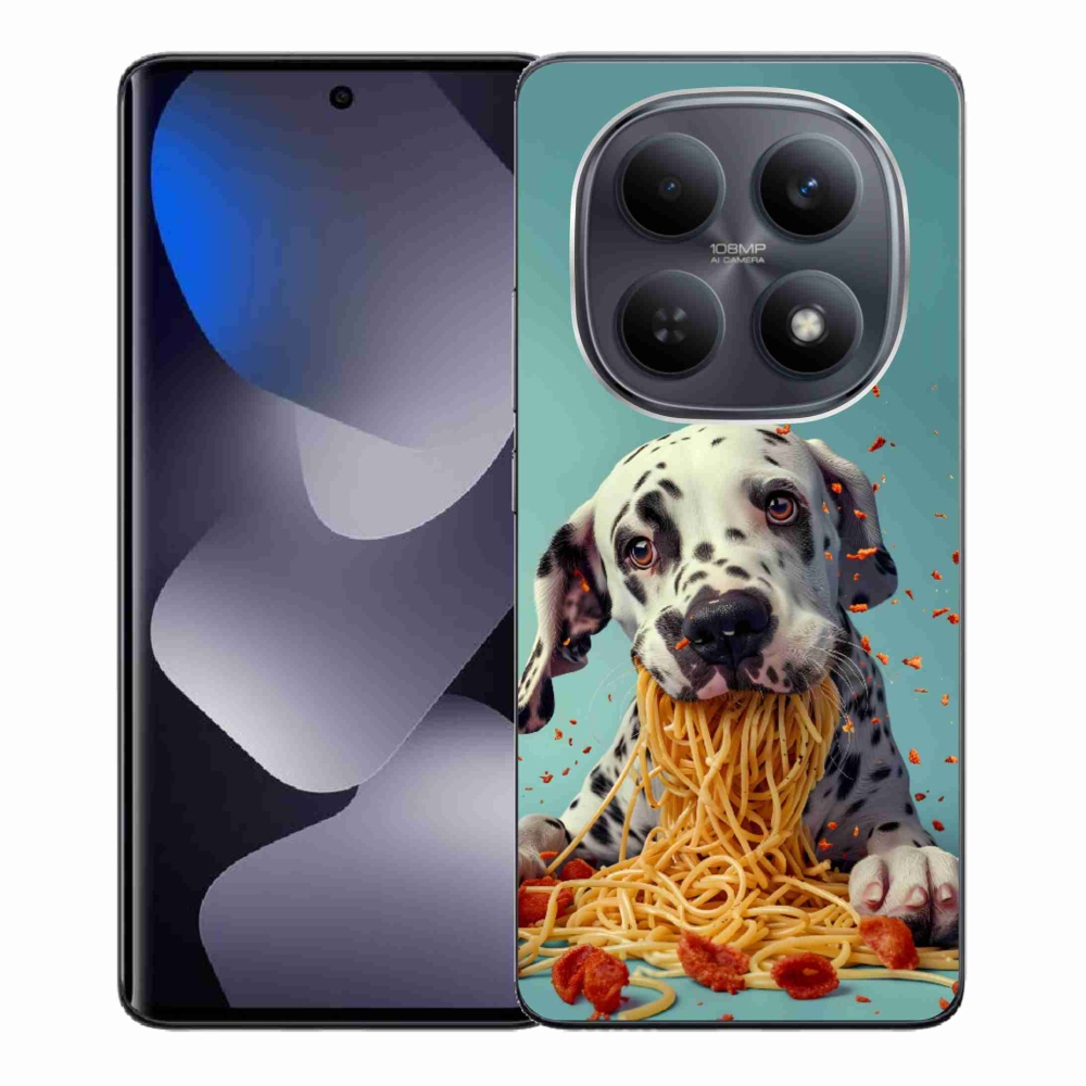 Gél borítás mmCase a Xiaomi Redmi Note 15 4G-hez - Dalmata és spagetti