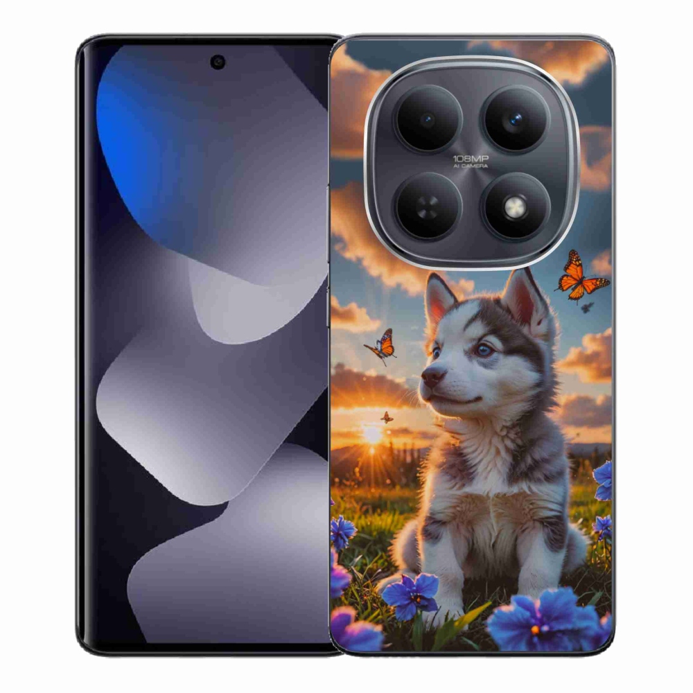 Gél borítás mmCase a Xiaomi Redmi Note 15 4G-hez - husky a naplementében