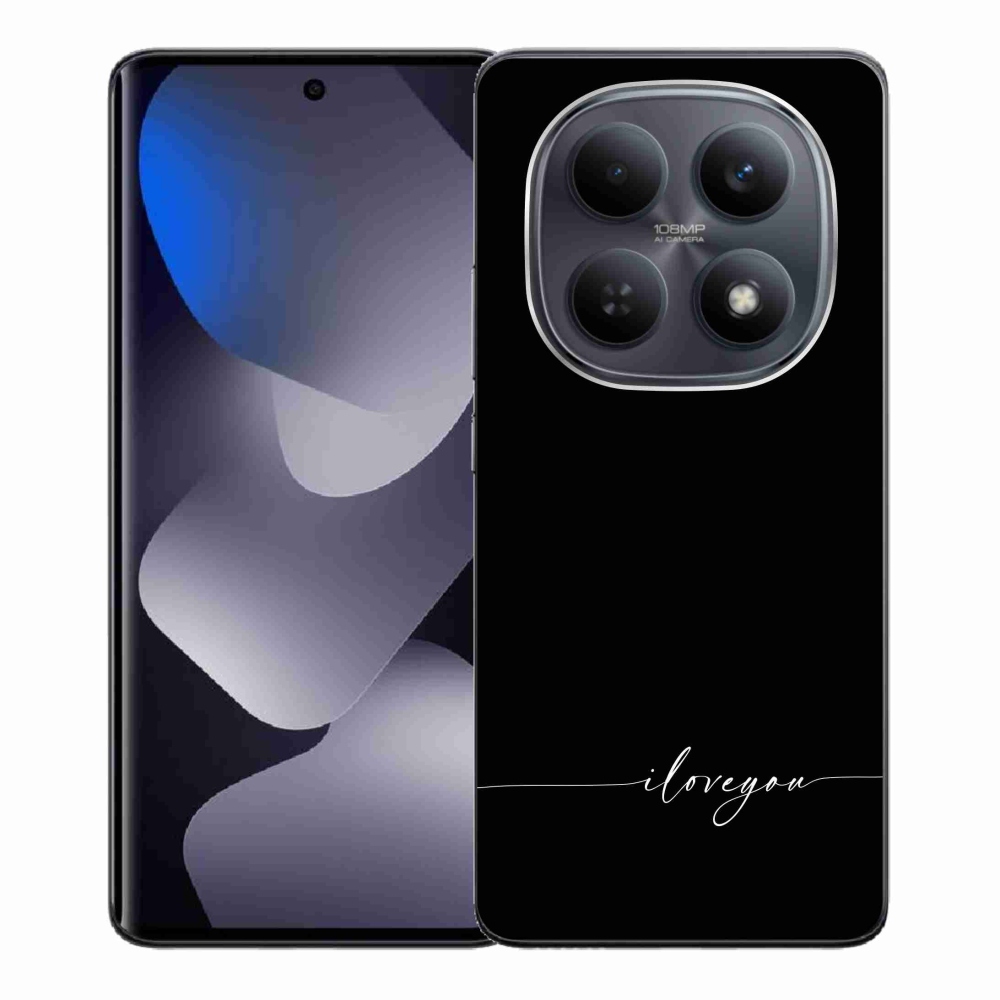 Gél borító mmCase a Xiaomi Redmi Note 15 4G-hez - Szeretlek fekete háttérrel