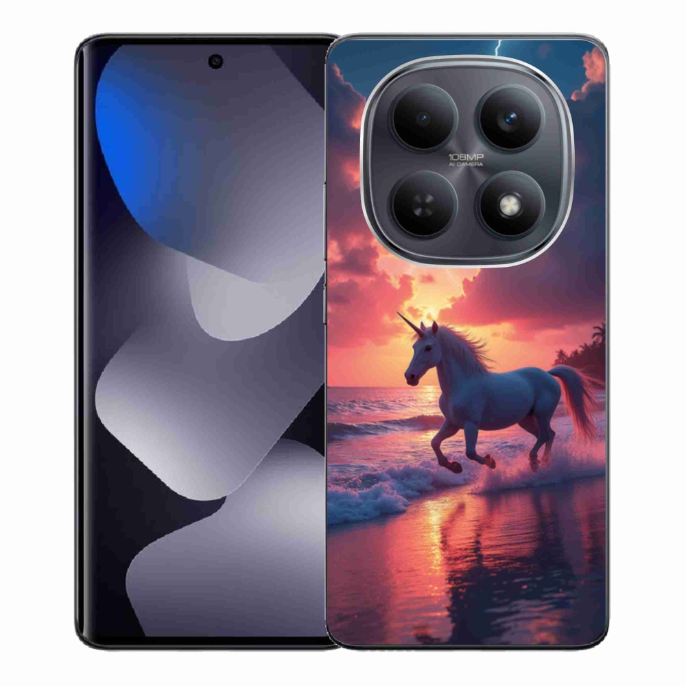 Gél borítás mmCase a Xiaomi Redmi Note 15 4G-hez - egyszarvú a tengerparton