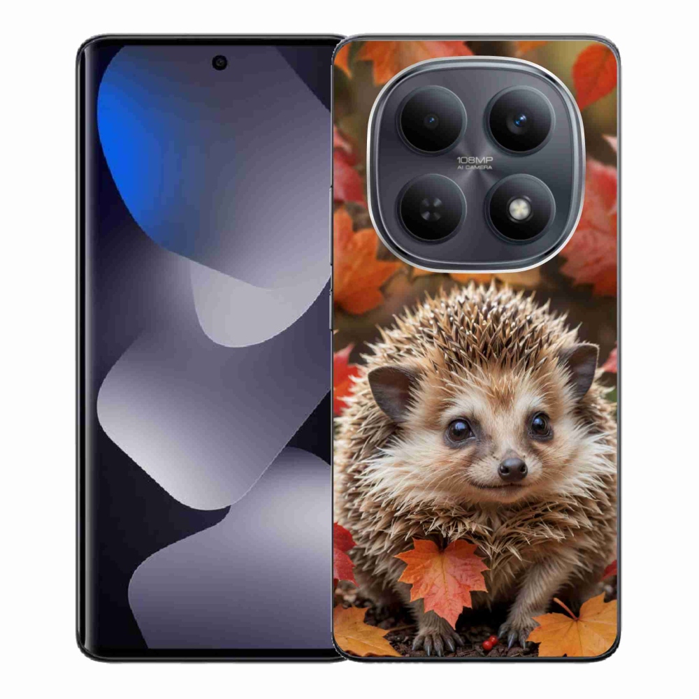 Gél borító mmCase a Xiaomi Redmi Note 15 4G-hez - sün a levelekben
